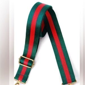 Green and Red Striped Bag Strap 💚❤️